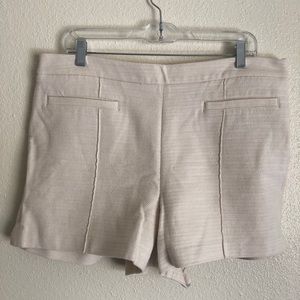 Ann Taylor Cream Knit High Waist Shorts